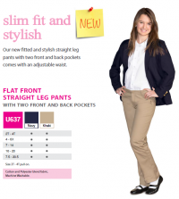 French Toast Girls School Uniform Twill Skinny Leg Pants Size 7-14